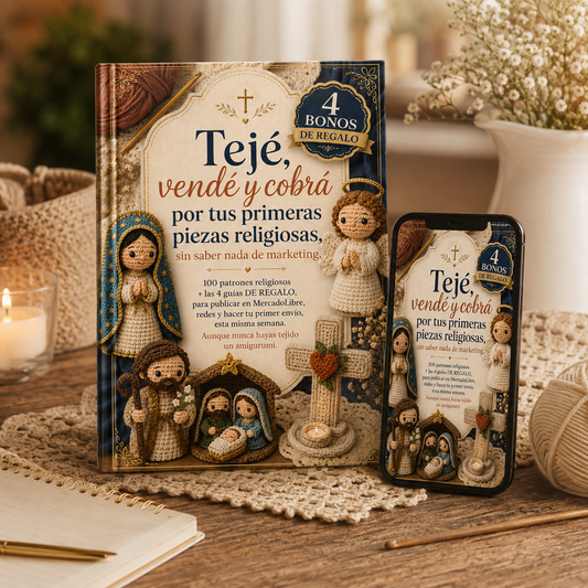 MEGA PACK 5 EN 1: 100 Patrones de Amigurumis Religiosos + 4 libros de regalo